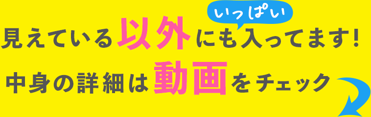 見えている以外にもいっぱい入ってます!中身の詳細は動画をチェック