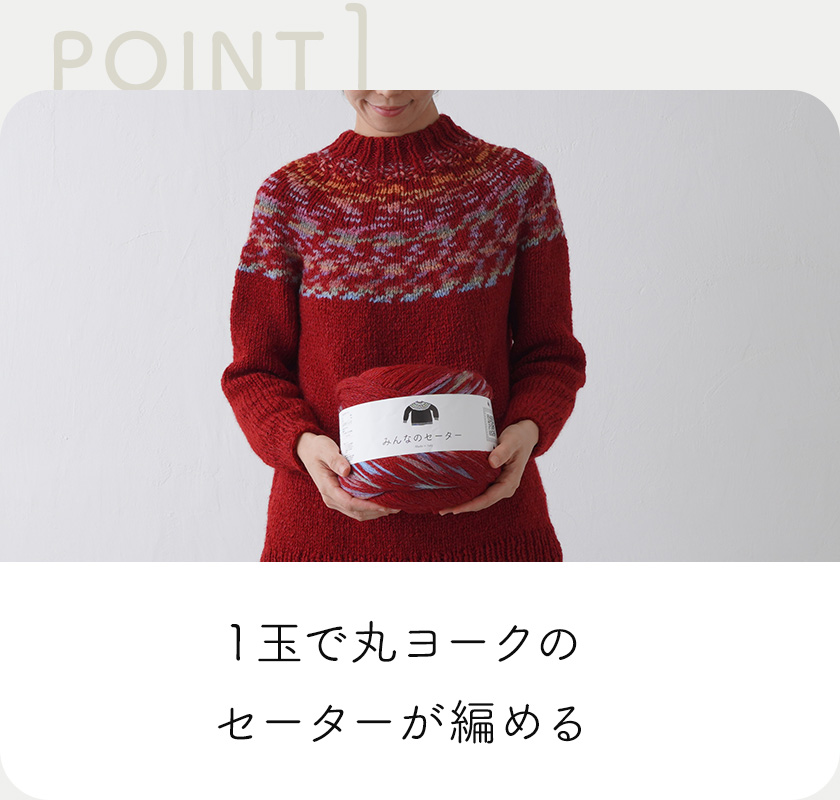 みんなのセーター 1玉で丸ヨークのセーターが編める