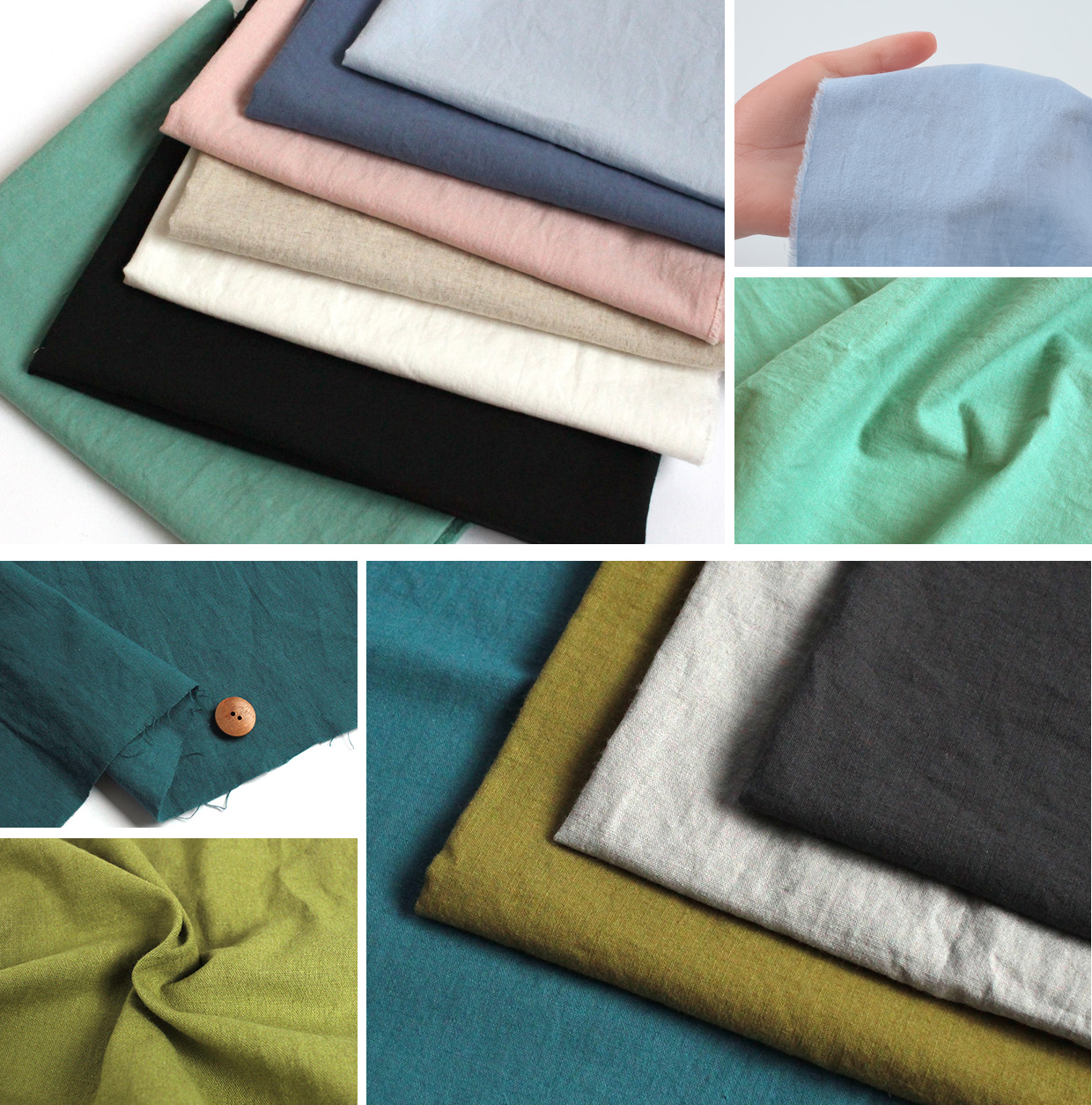 CRA-SEW collection 綿麻シーチング生地 LUNA 無地