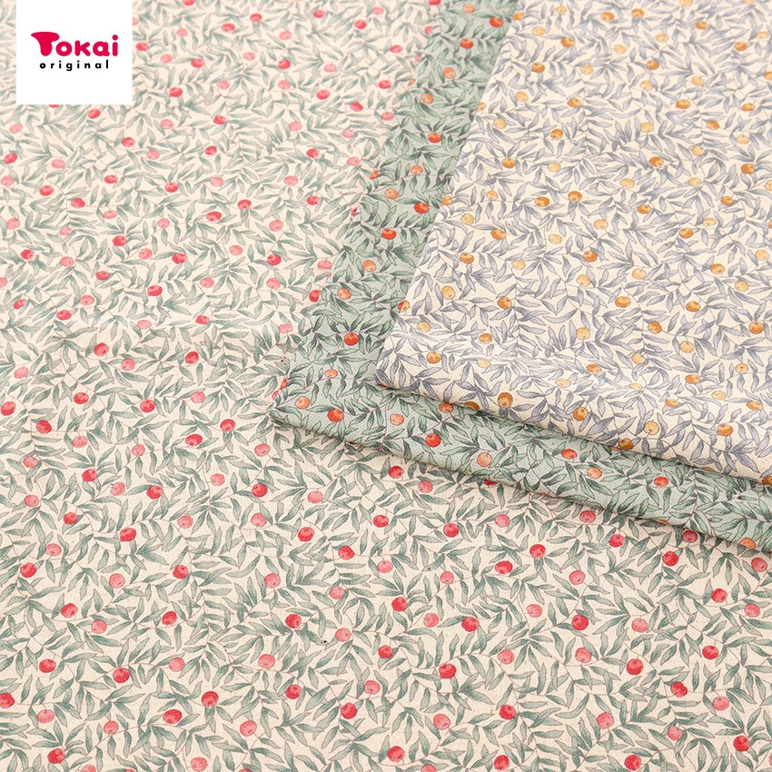 CRA-SEW collection BotanicalMessages カットクロス 綿麻シーチング モニカベリー