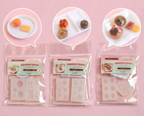 【クラフトハートトーカイトーカイオリジナル】シリコンモールド ミニチュアスイーツ 焼き菓子/ドーナツ/パン お皿付き